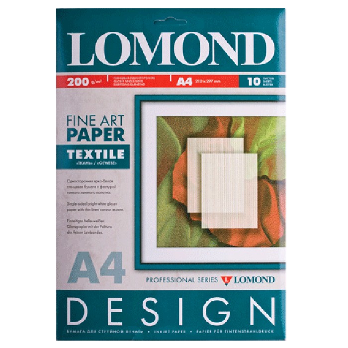 A4 200 г/м  10л дизайнерская глянец LOMOND Ткань (0920041)