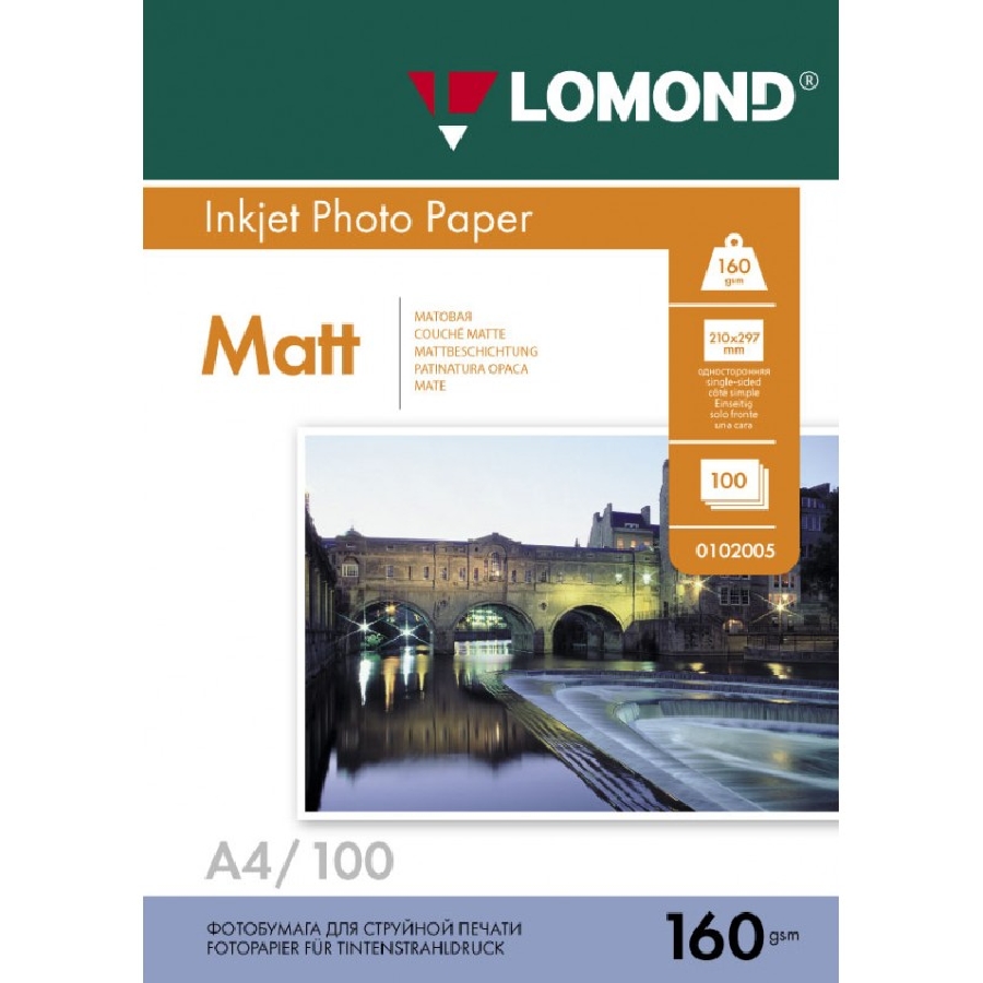A4 160 г/м  100л матовая Lomond (0102005)