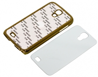 2D Чехол пластиковый для Samsung Galaxy S4 золотой хромированный (со вставкой под сублимацию)