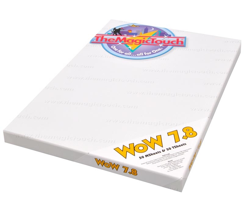 Термобумага WoW 7.8 А4 50+50 листов THE MAGIC TOUCH Бумага для переноса тонера без обрезки бумаги на темный и цветной текстиль, подходит для сложных рисунков