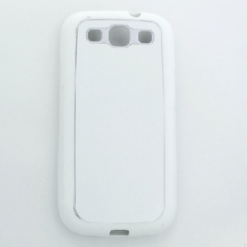 2D Чехол силиконовый для Samsung Galaxy S3 белый (со вставкой под сублимацию)
