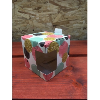 Подарочная коробка для кружки с окном Розовые шары