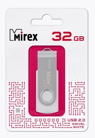 Flash Drive 32GB Mirex Swivel USB белый